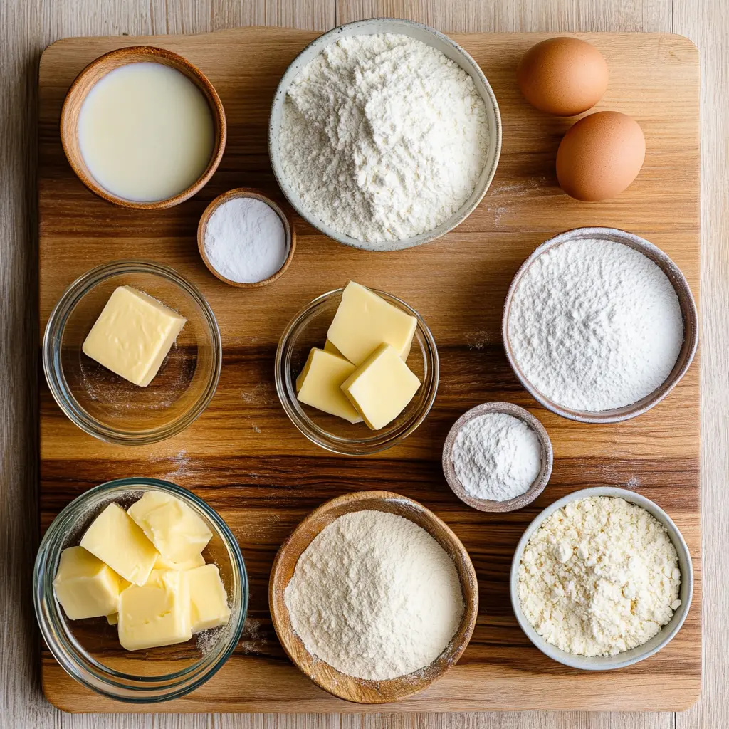 Ingredients for Slap Ya Momma Pound Cake Recipe, neatly arranged