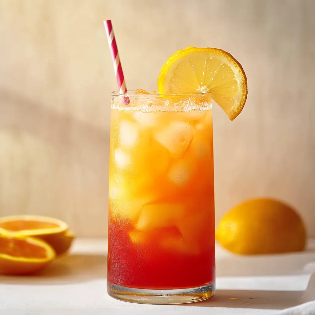 Sweet Sunrise Mocktail hero shot with clean and uncluttered background