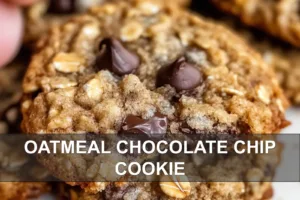 OATMEAL CHOCOLATE CHIP COOKIE centered hero view, clean and uncluttered