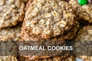 OATMEAL COOKIES centered hero view, clean and uncluttered
