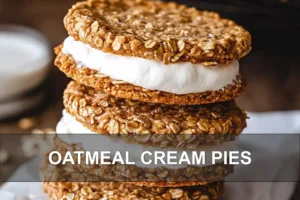 OATMEAL CREAM PIES centered hero view, clean and uncluttered