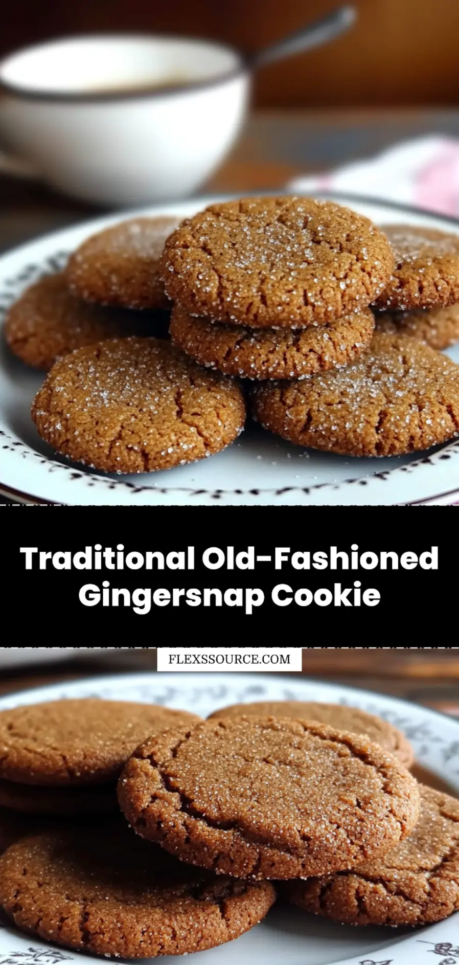 Close-up of freshly baked Old Fashioned Gingersnap Cookies on parchment paper