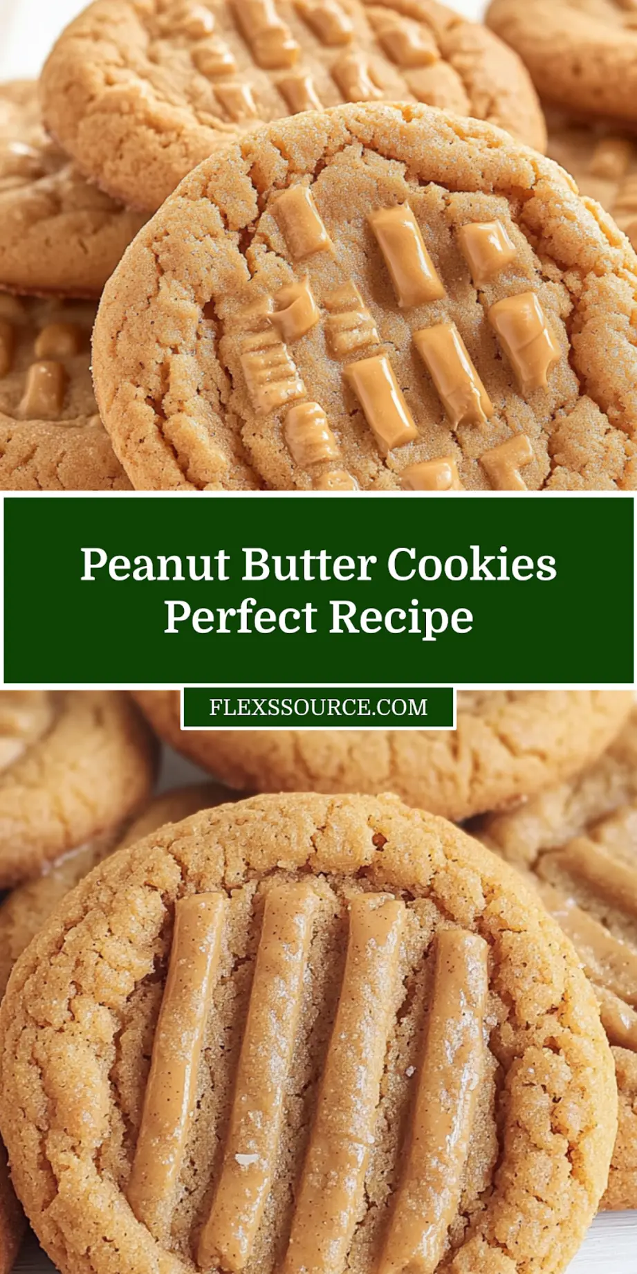 PEANUT BUTTER COOKIES centered hero view, clean and uncluttered_pin