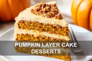 Irresistible Pumpkin Layer Cake Desserts Recipe PUMPKIN LAYER CAKE DESSERTS centered hero view, clean and uncluttered