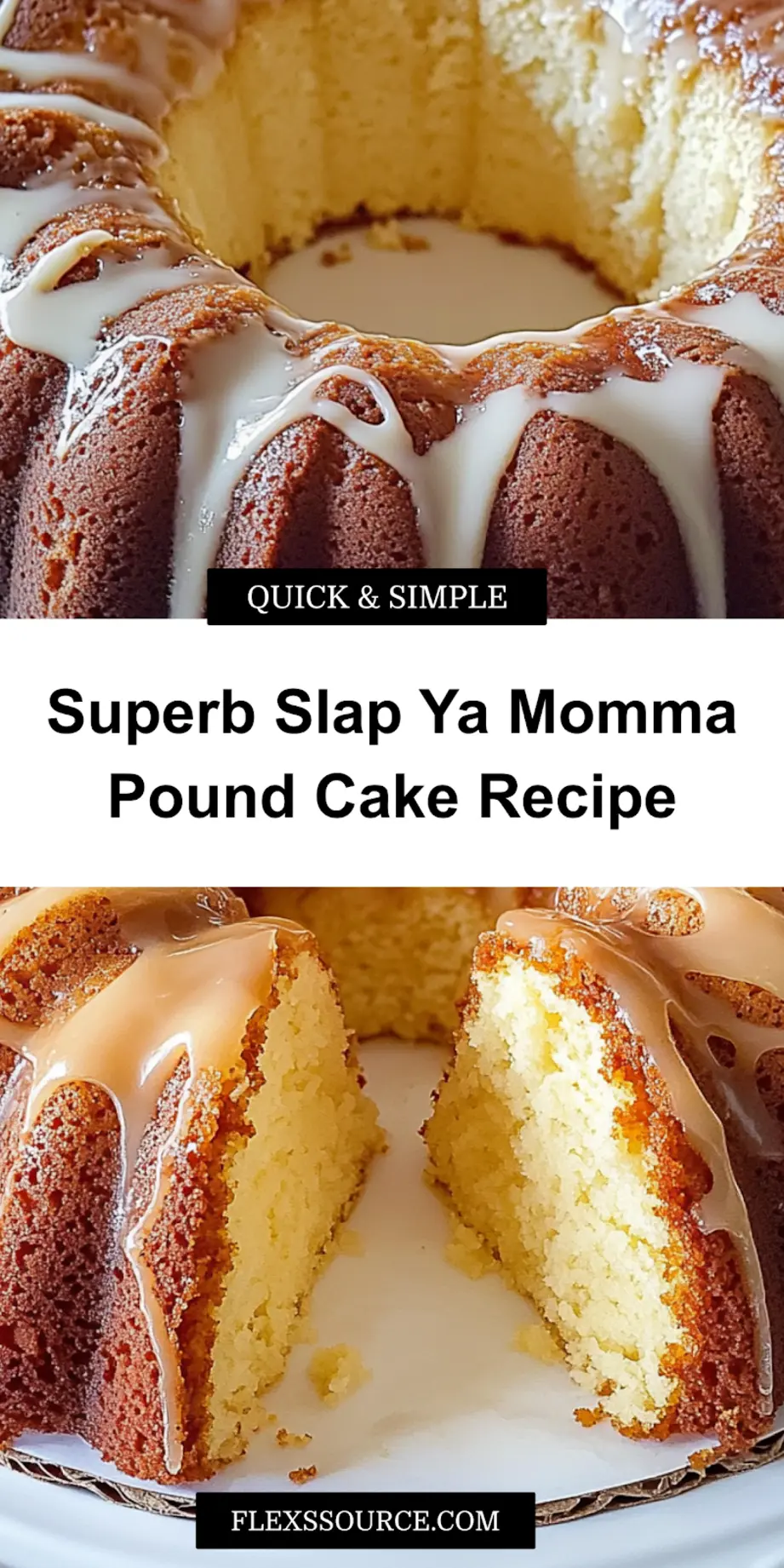 Finished Slap Ya Momma Pound Cake on a serving plate