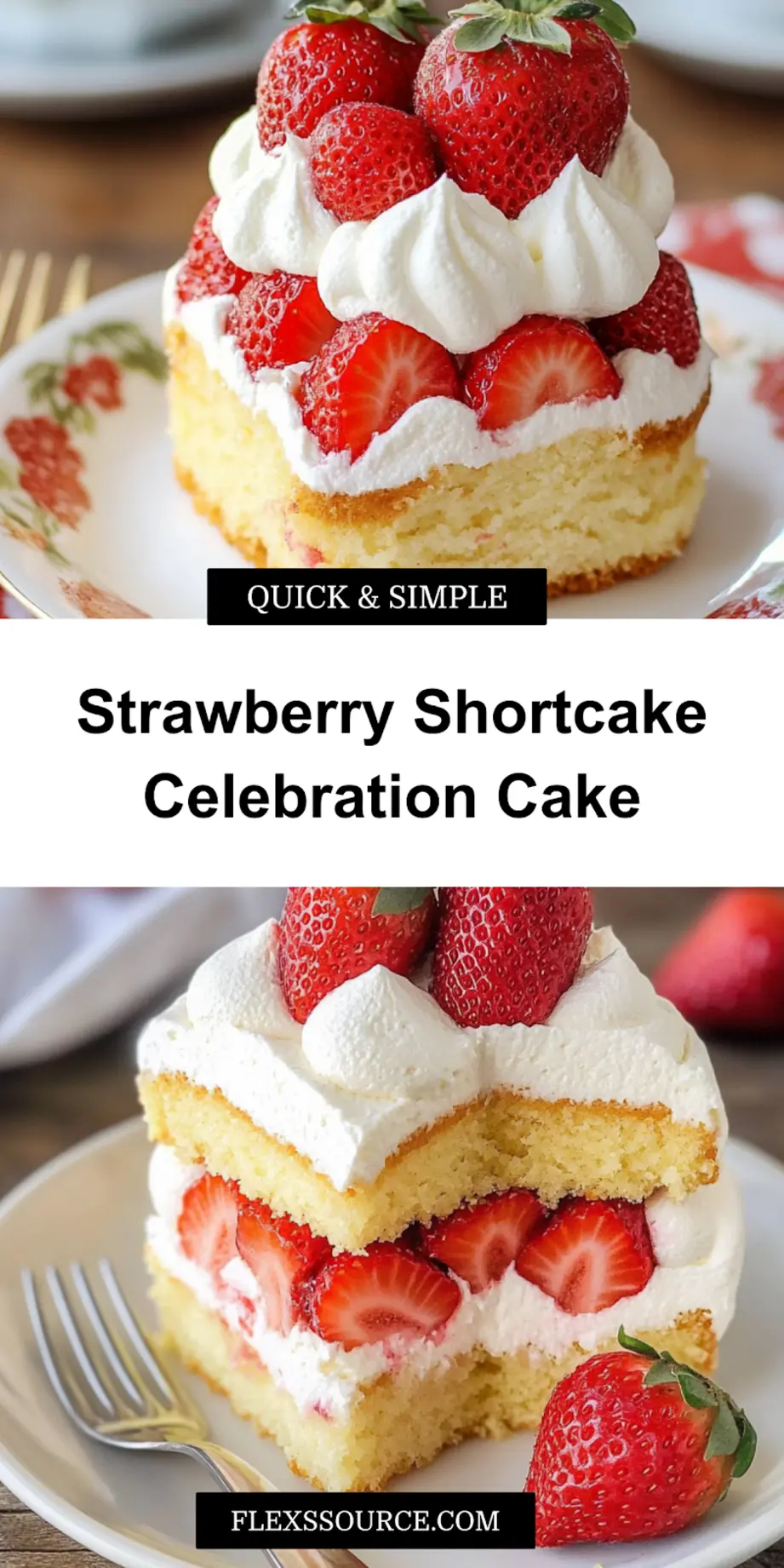 How to Make Delicious Strawberry Shortcake at Home 4 Close-up of delicious strawberry shortcake with whipped cream and fresh berries