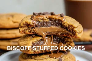 BISCOFF STUFFED COOKIES centered hero view, clean and uncluttered