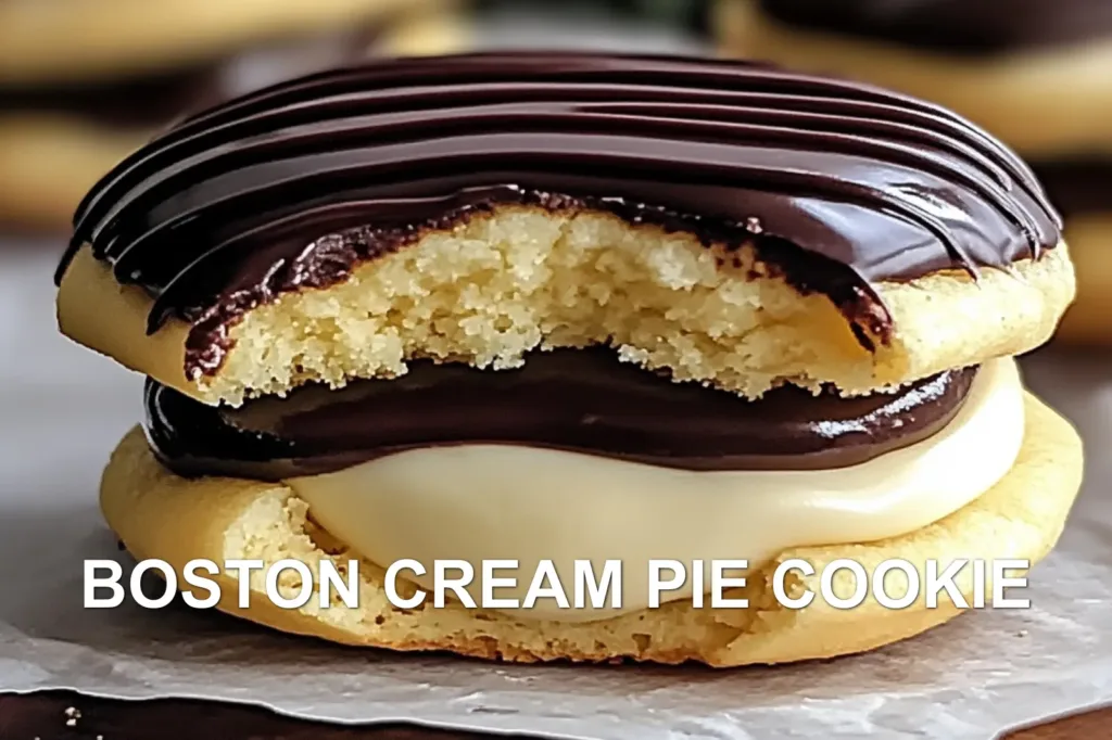 BOSTON CREAM PIE COOKIE centered hero view, clean and uncluttered