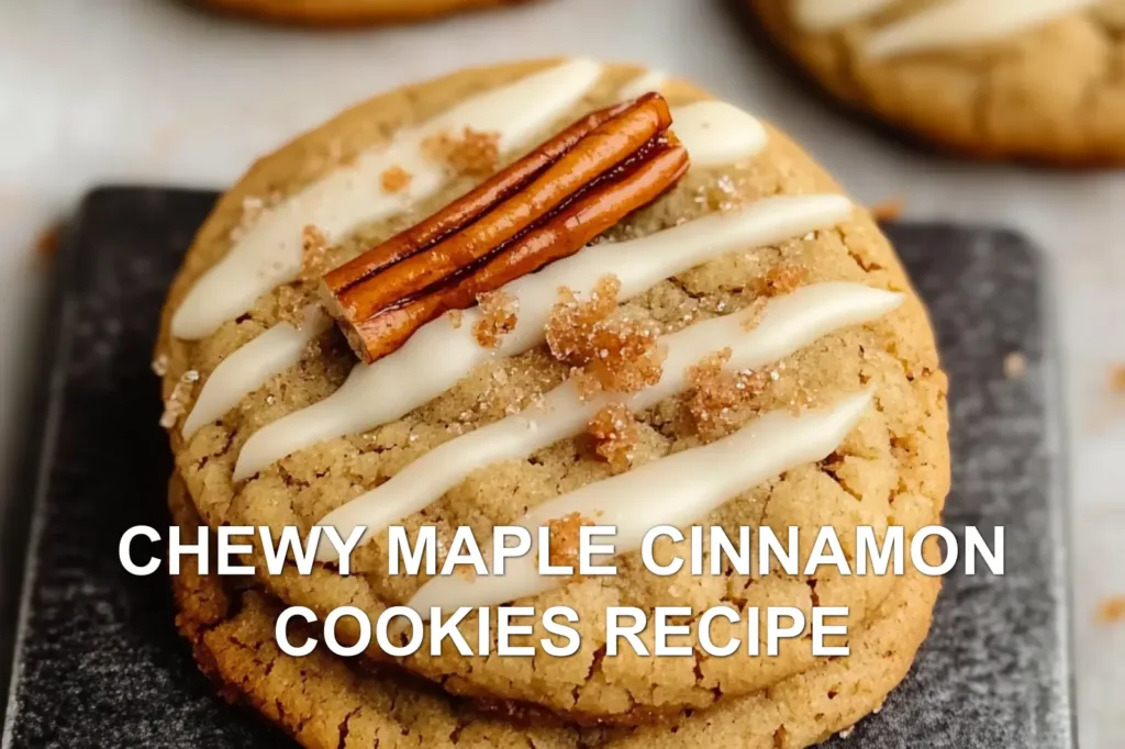 CHEWY MAPLE CINNAMON COOKIES RECIPE centered hero view, clean and uncluttered