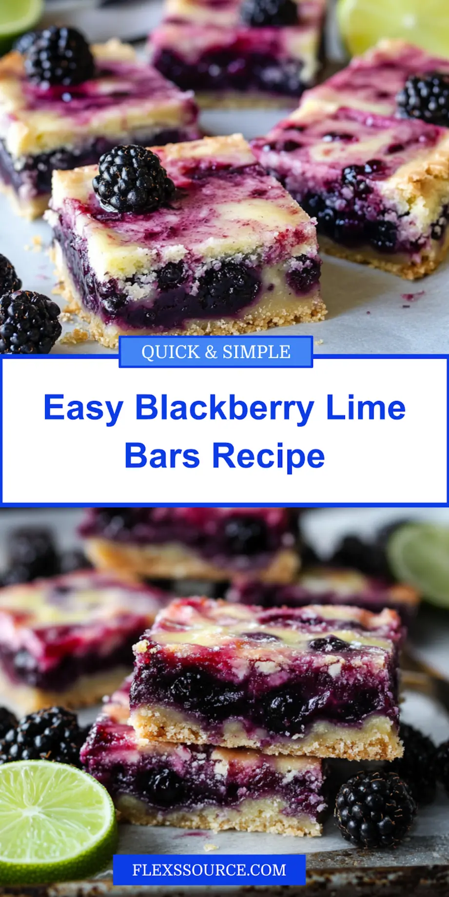 EASY TO MAKE BLACKBERRY LIME BARS centered hero view, clean and uncluttered pin