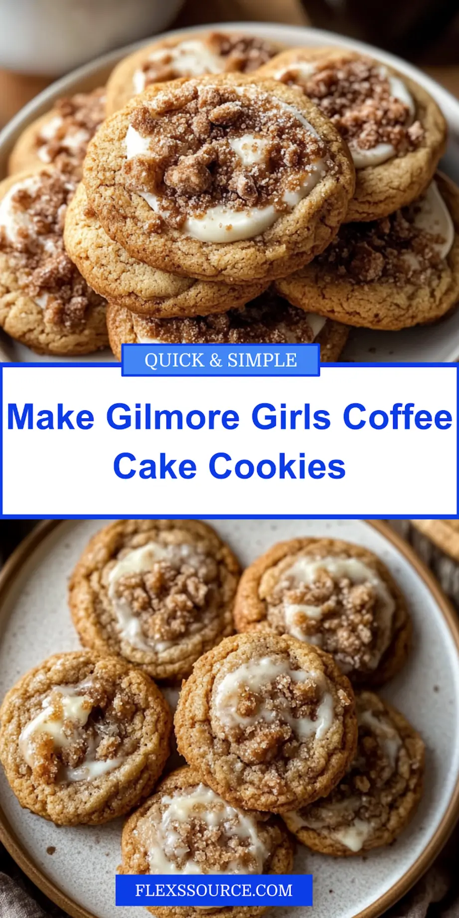 Freshly baked Gilmore Girls Coffee Cake Cookies on a cooling rack