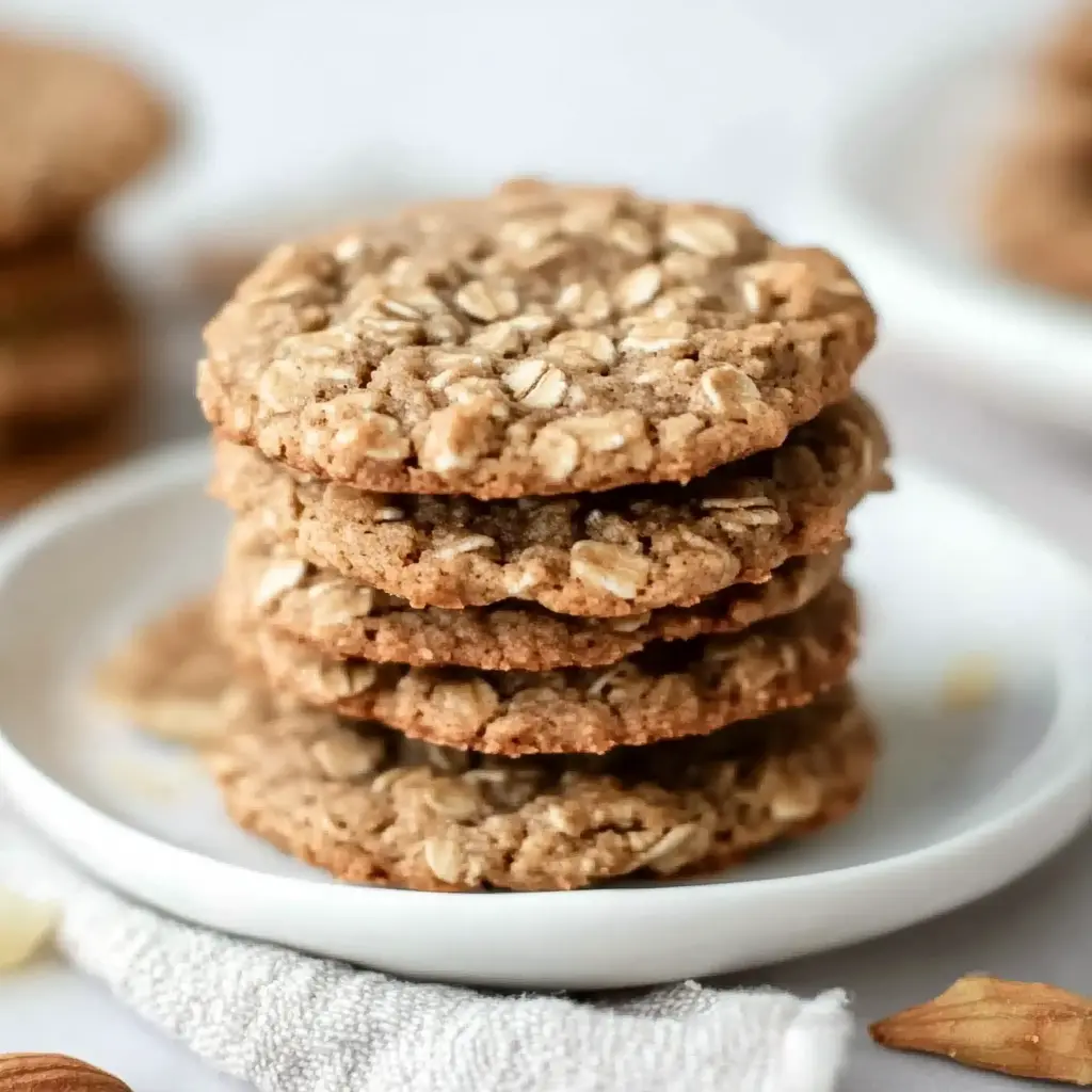 Brown butter oatmeal ginger cookies with warm spices, chewy texture, and golden edges