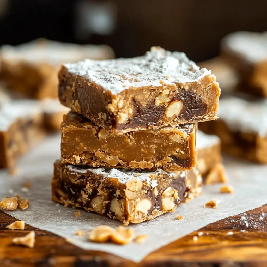 Chubby Hubby Peanut Butter Bars centered hero view, clean and uncluttered