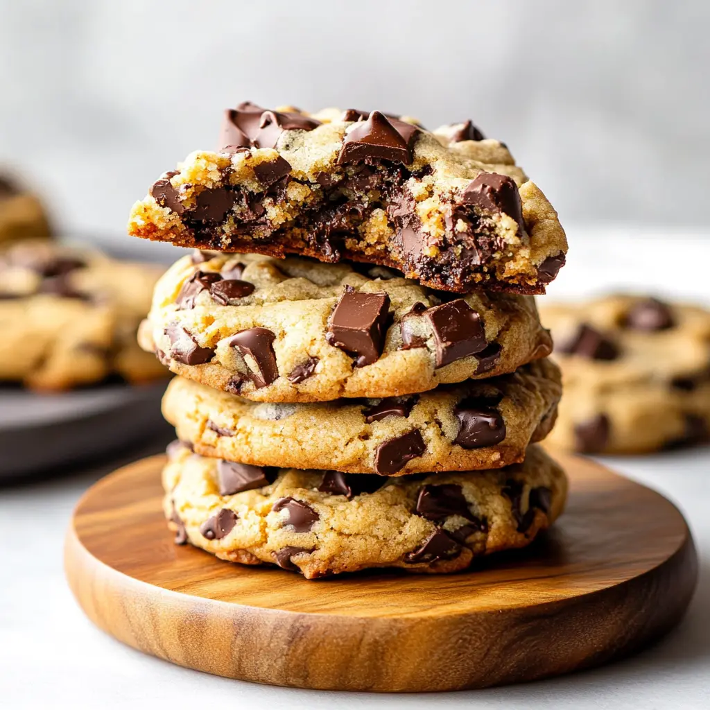 LEVAIN BAKERY STYLE THICK CHOCOLATE CHIP COOKIES centered hero view, clean and uncluttered