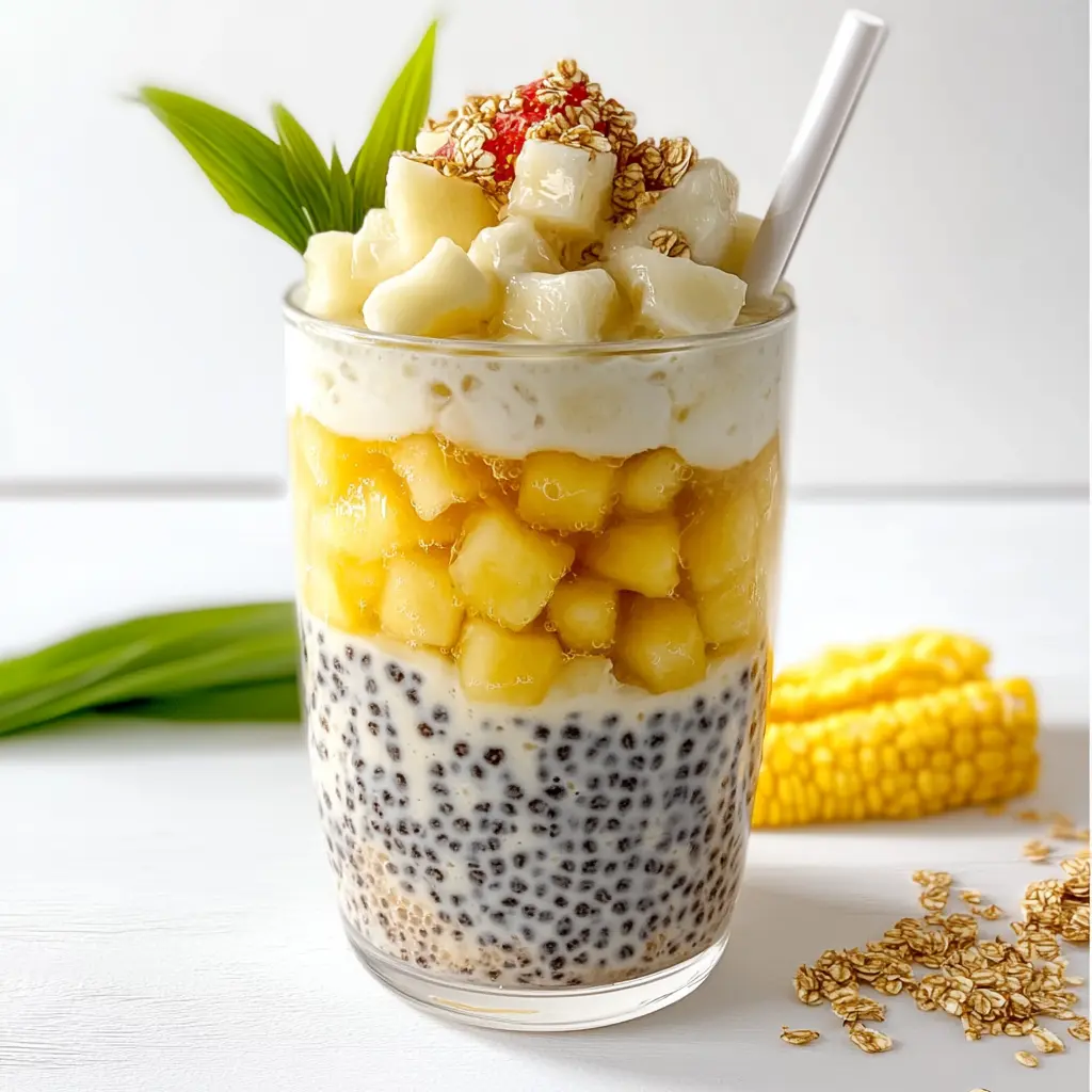 Pina Colada Chia Parfait centered hero view, clean and uncluttered