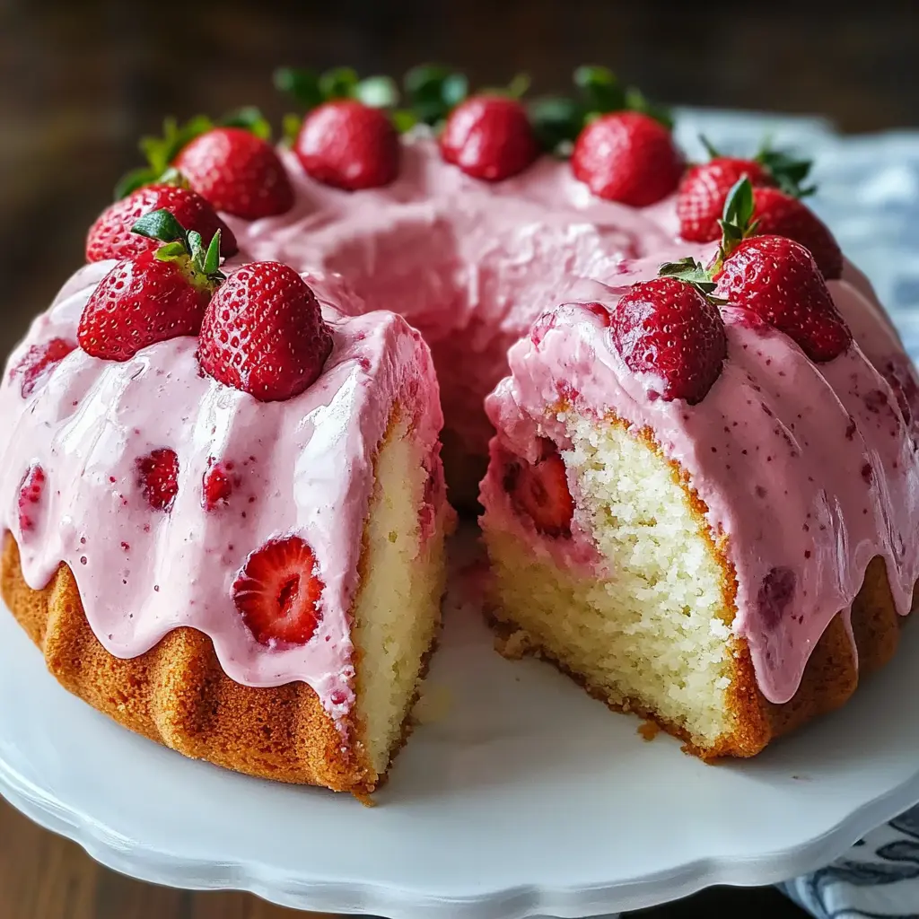 Strawberry Milkshake Pound Cake ingredients laid out neatly