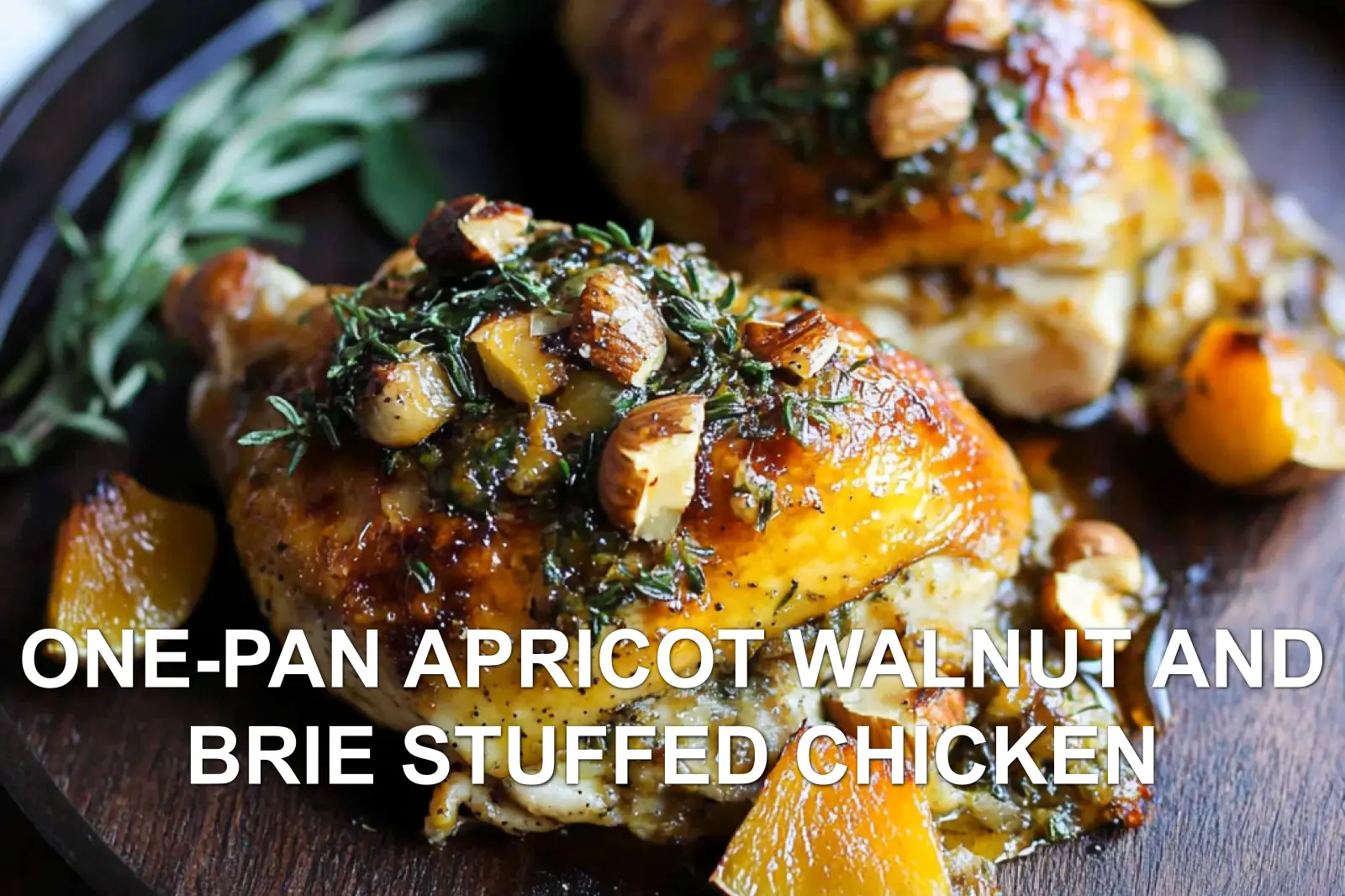 Best One-Pan Apricot Walnut and Brie Stuffed Chicken