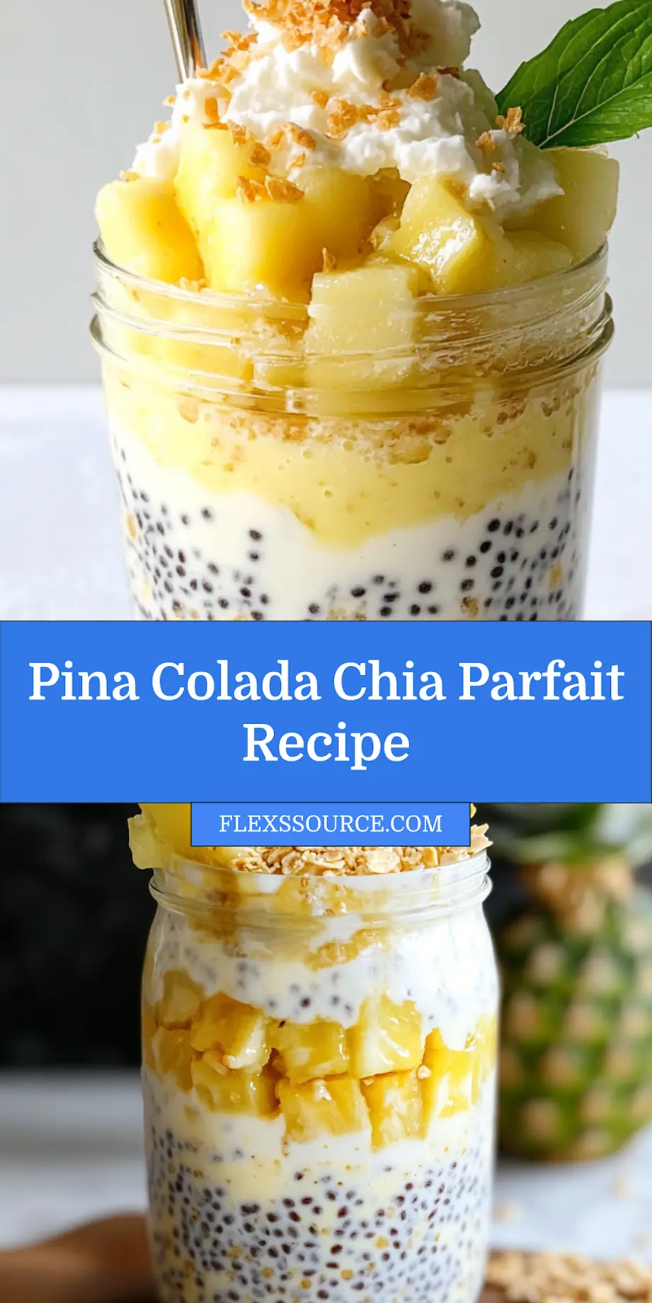 Pina Colada Chia Parfait centered hero view, clean and uncluttered