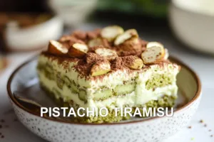 PISTACHIO TIRAMISU centered hero view, clean and uncluttered