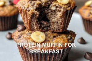 PROTEIN MUFFIN FOR BREAKFAST centered hero view, clean and uncluttered