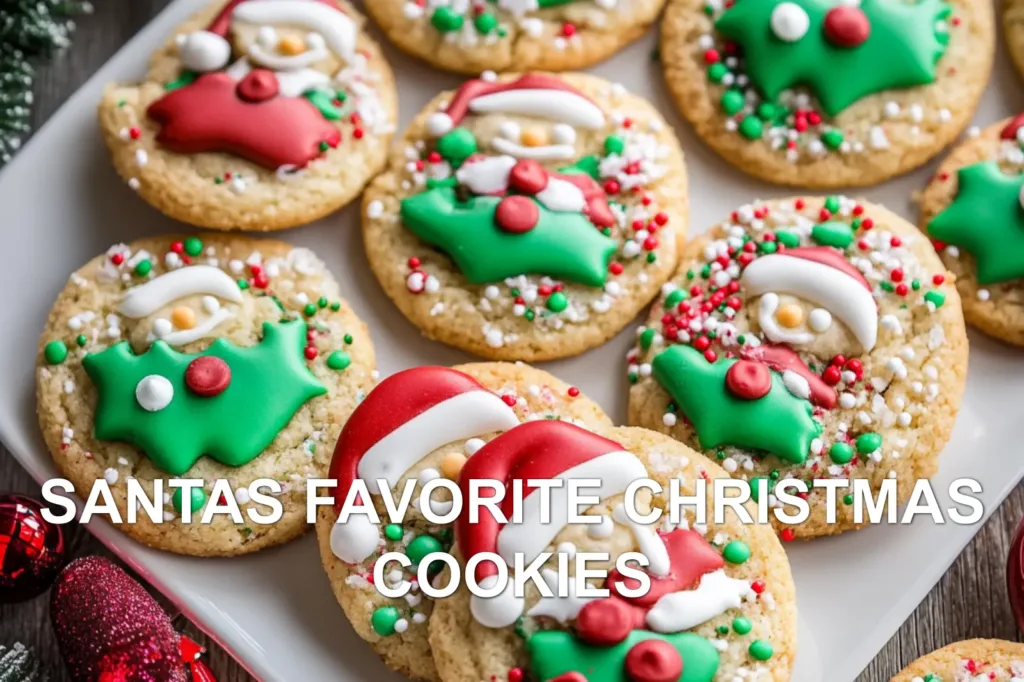SANTAS FAVORITE CHRISTMAS COOKIES centered hero view, clean and uncluttered