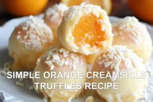 SIMPLE ORANGE CREAMSICLE TRUFFLES RECIPE centered hero view, clean and uncluttered
