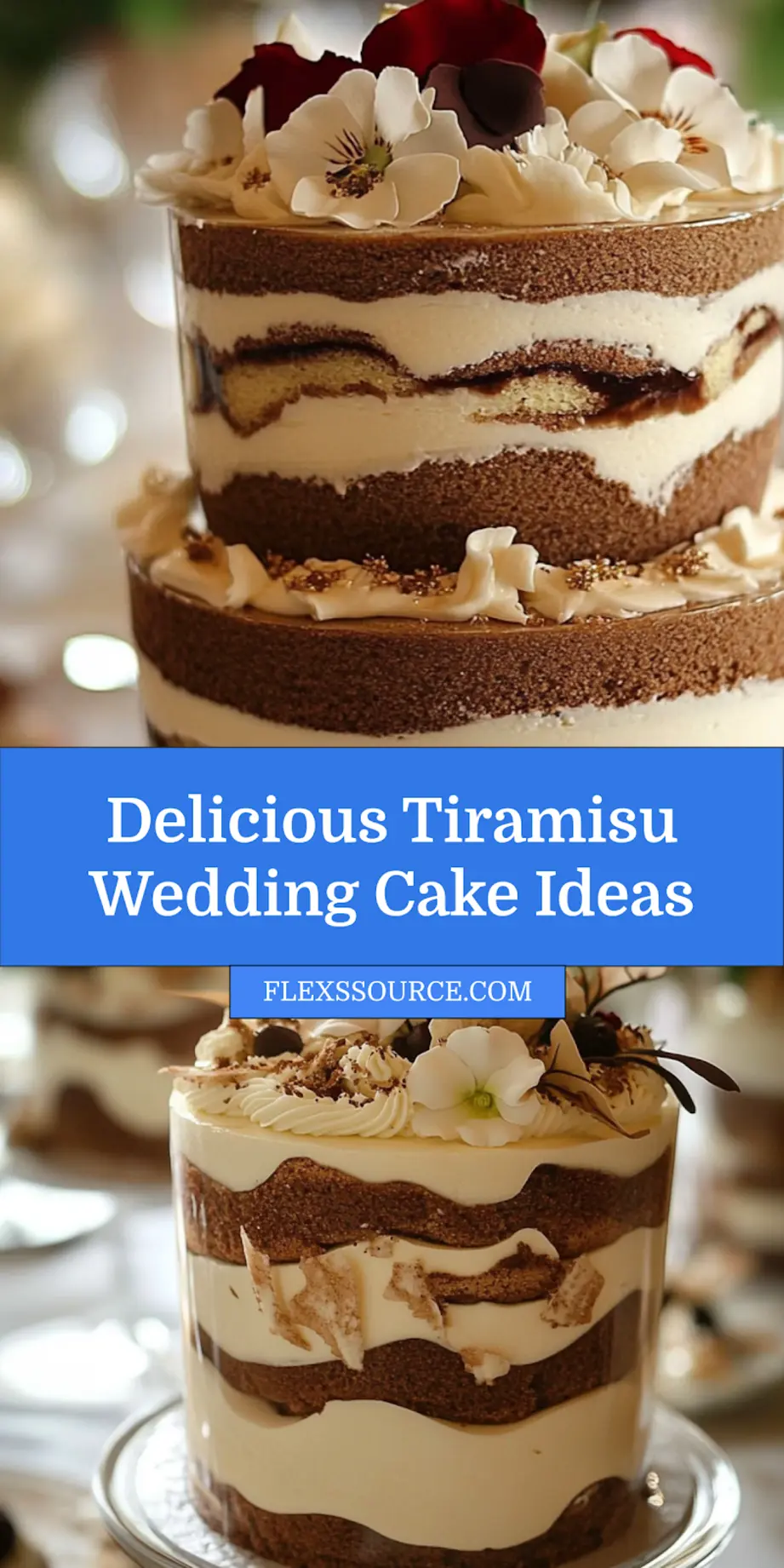 Tiramisu Wedding Cake centered hero view, clean and uncluttered