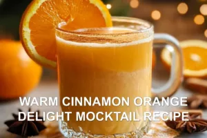 WARM CINNAMON ORANGE DELIGHT MOCKTAIL RECIPE centered hero view, clean and uncluttered