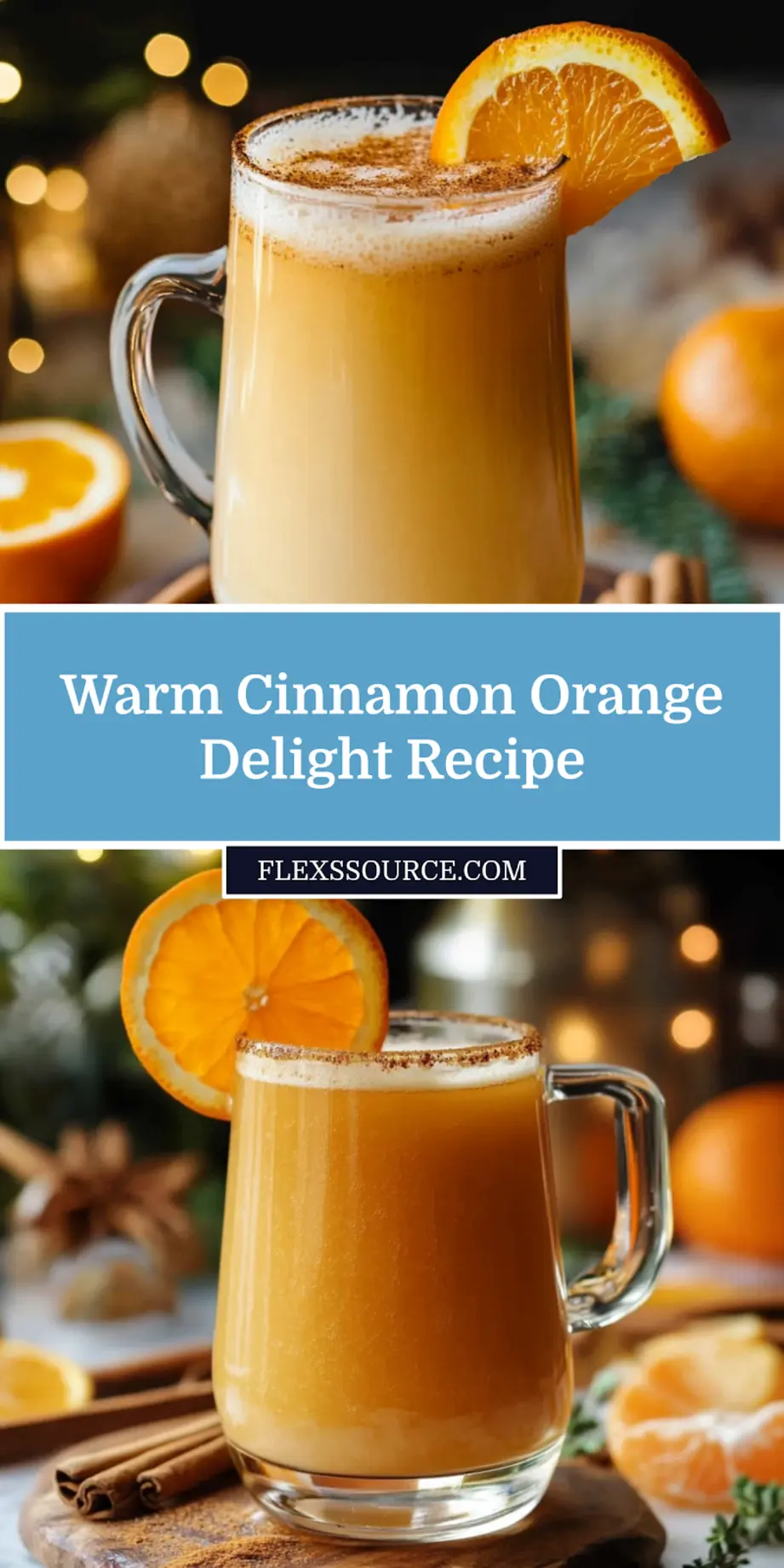 Warm Cinnamon Orange Delight Mocktail served in a mug, clean and uncluttered_pin