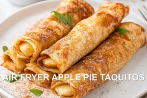 AIR FRYER APPLE PIE TAQUITOS centered hero view, clean and uncluttered