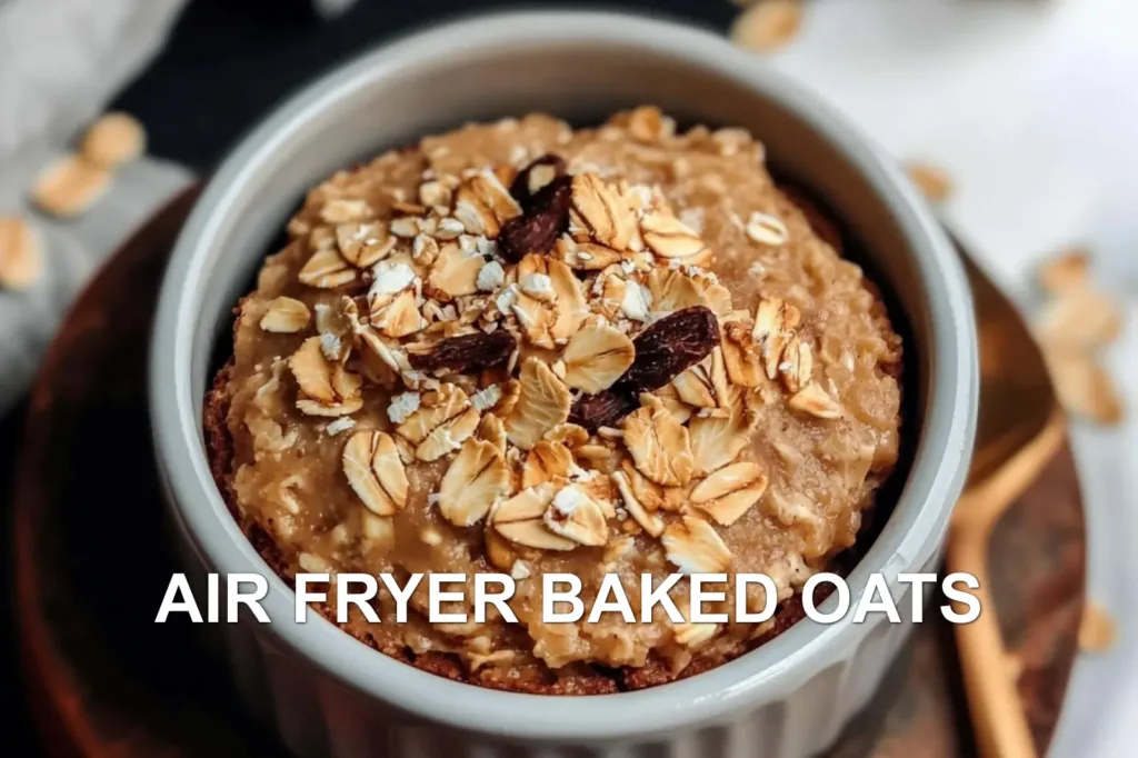AIR FRYER BAKED OATS centered hero view, clean and uncluttered