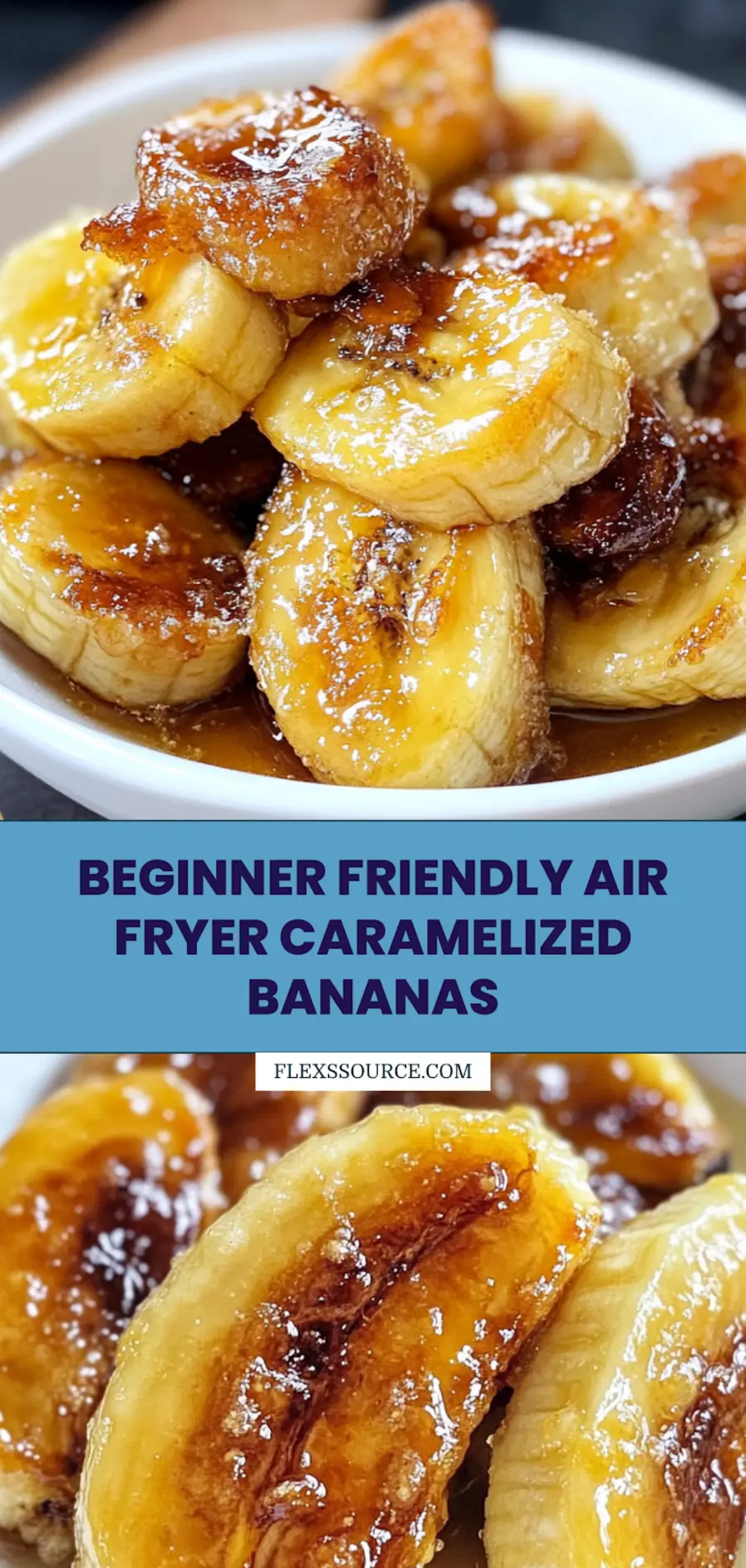 Air Fryer Caramelized Bananas: The Best Easy Recipe 4 Air fryer caramelized bananas with golden caramelized coating, perfect for sharing