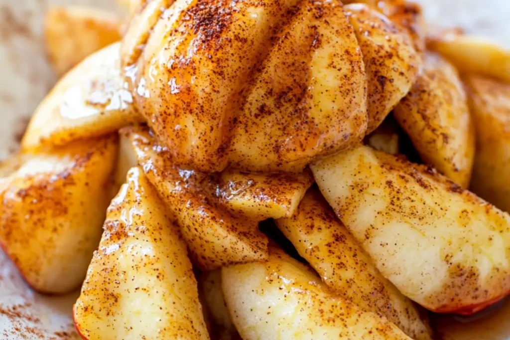AIR FRYER CINNAMON APPLES centered hero view, clean and uncluttered