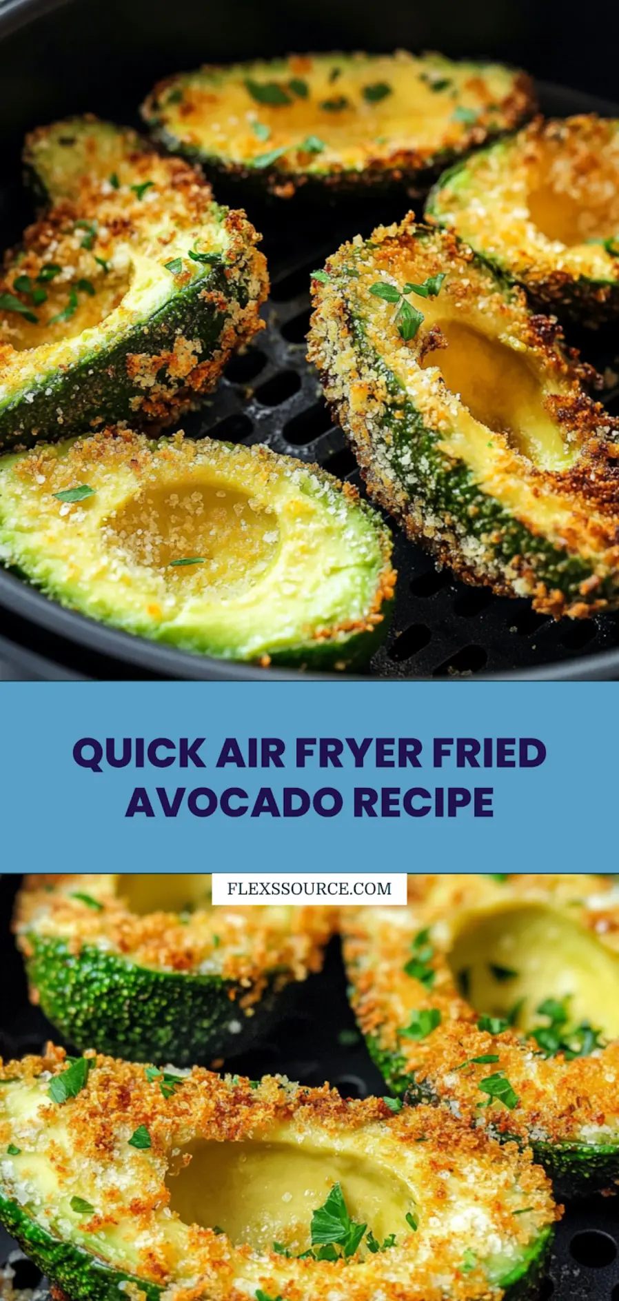 Air Fryer Fried Avocado Recipe Easy and Delicious 4 AIR FRYER FRIED AVOCADO centered hero view, clean and uncluttered