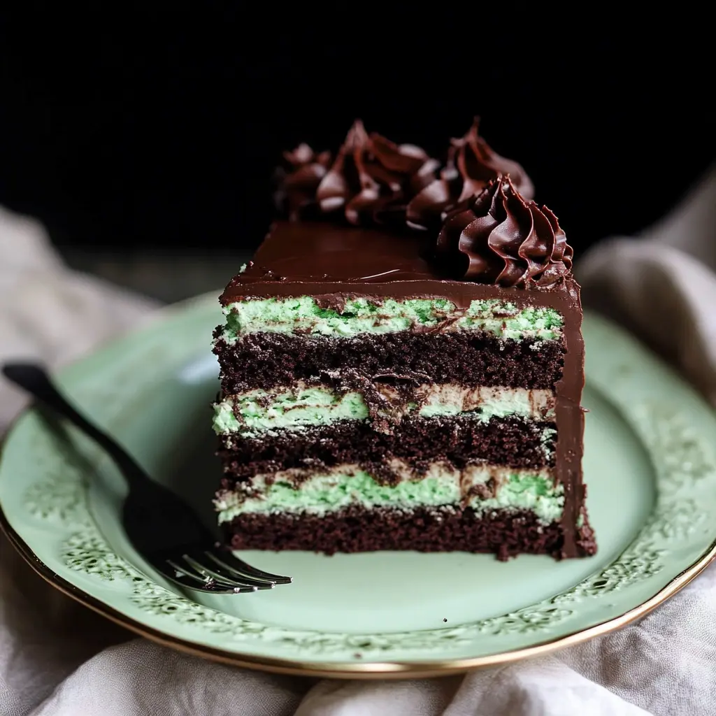 Andes Chocolate Mint Cake Recipe Easy and Delicious 3 ANDES CHOCOLATE MINT CAKE centered hero view, clean and uncluttered