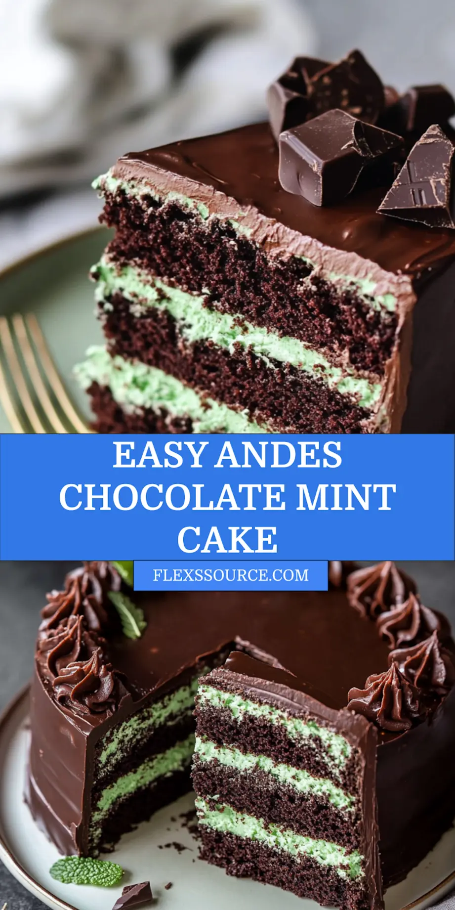 Andes Chocolate Mint Cake Recipe Easy and Delicious 4 ANDES CHOCOLATE MINT CAKE centered hero view, clean and uncluttered