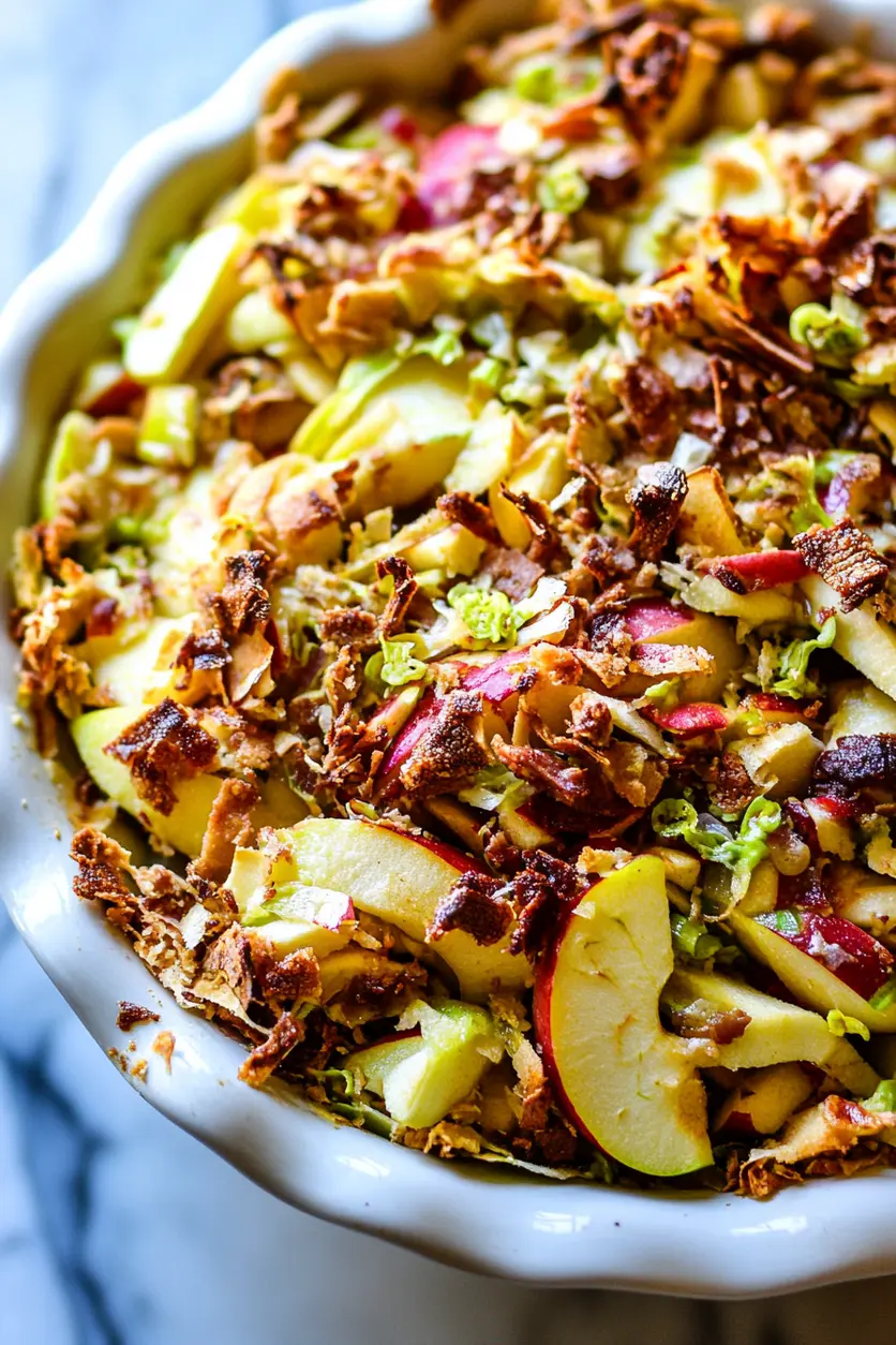 Apple Coleslaw Recipe Easy Fresh Fall Side Dish 3 APPLE COLESLAW centered hero view, clean and uncluttered