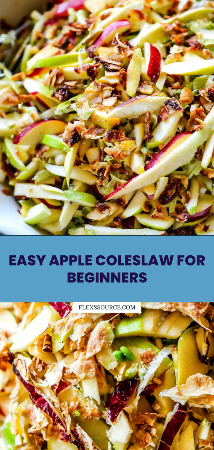Apple Coleslaw Recipe Easy Fresh Fall Side Dish 4 APPLE COLESLAW centered hero view, clean and uncluttered_pin