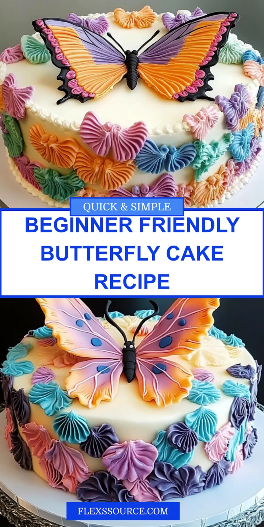 BUTTERFLY CAKE centered hero view, clean and uncluttered