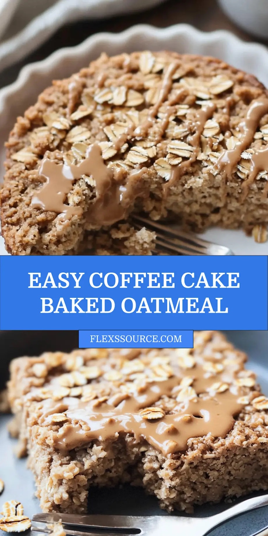 Coffee Cake Baked Oatmeal Recipe Easy and Irresistible 4 Coffee Cake Baked Oatmeal centered hero view, clean and uncluttered