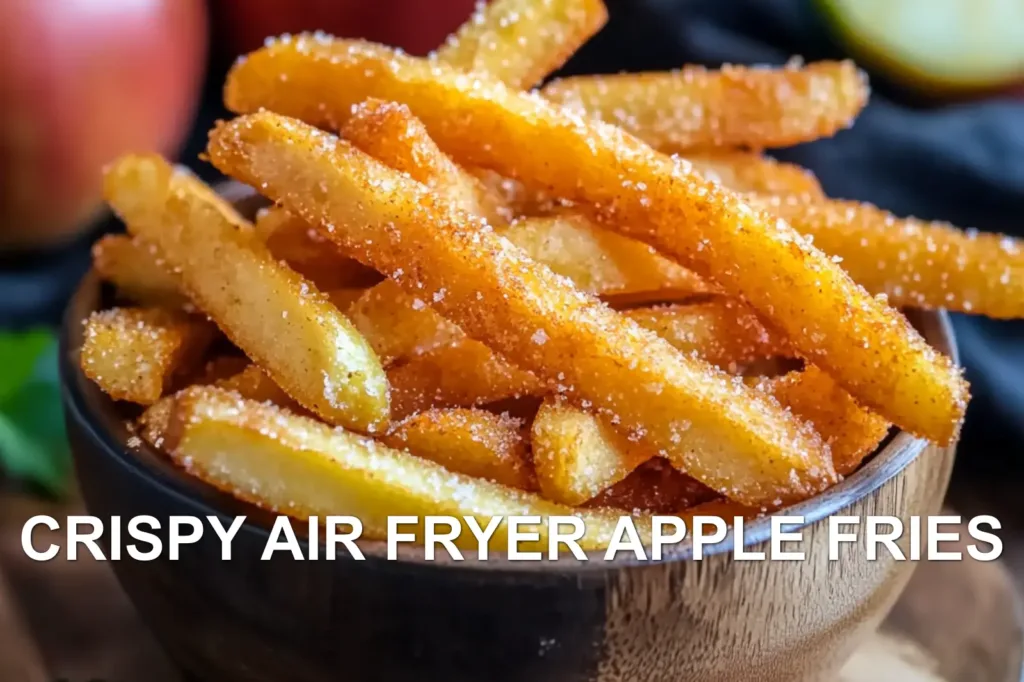 CRISPY AIR FRYER APPLE FRIES centered hero view, clean and uncluttered