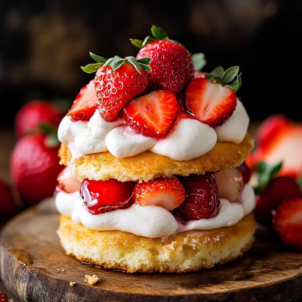HOW TO MAKE STRAWBERRY SHORTCAKE centered hero view, clean and uncluttered