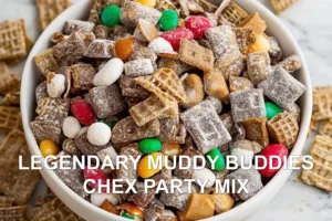 LEGENDARY MUDDY BUDDIES CHEX PARTY MIX centered hero view, clean and uncluttered