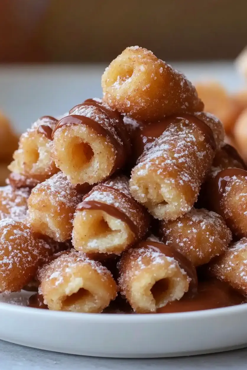 Nutty Churro Bites with Nutella Recipe Easy and Irresistible 3 Nutty churro bites with Nutella centered hero view, clean and uncluttered