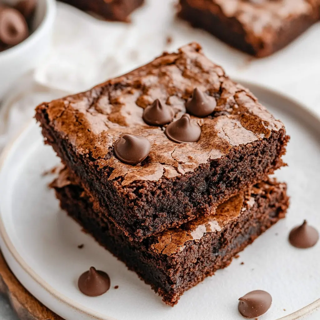 AIR FRYER BROWNIES centered hero view, clean and uncluttered