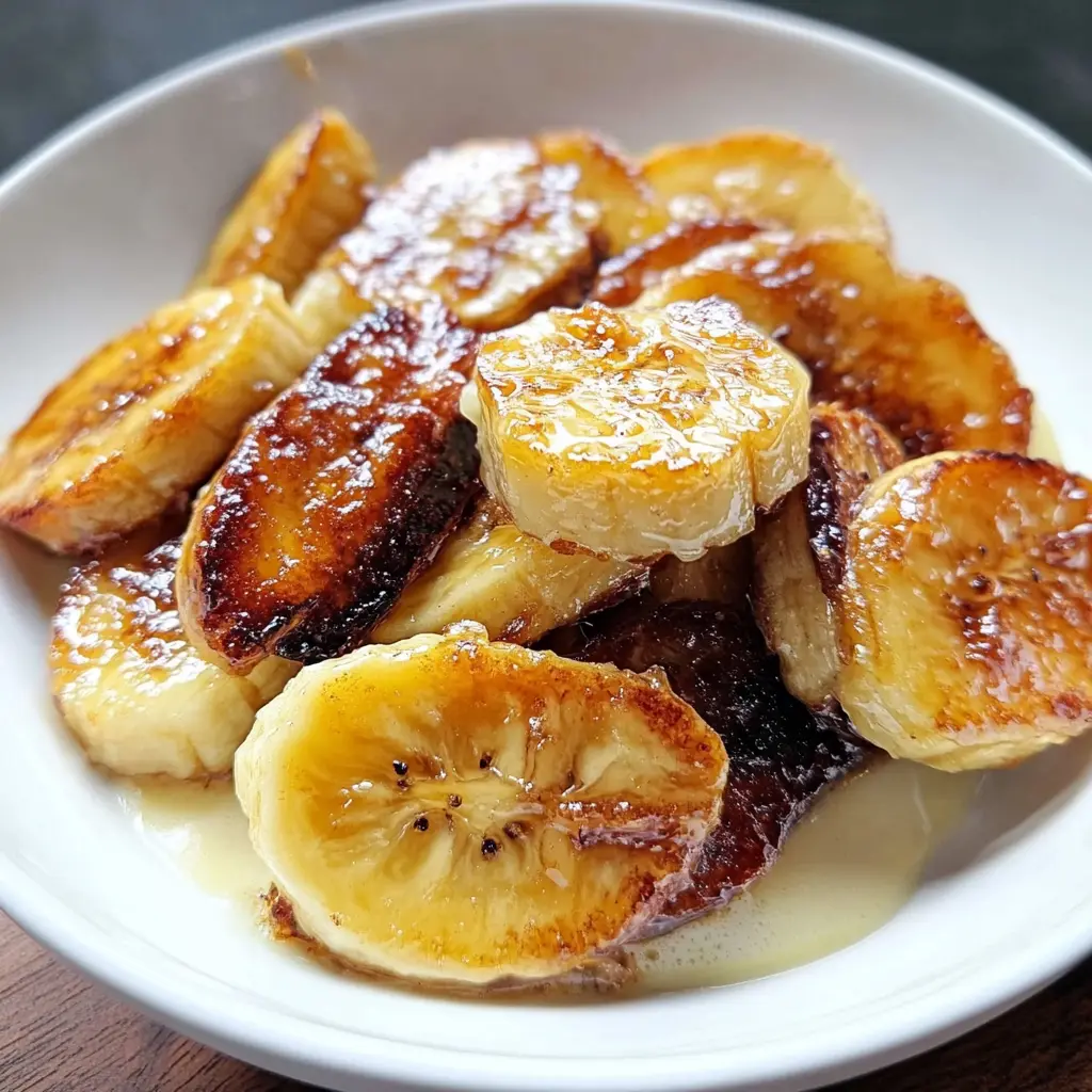 Air Fryer Caramelized Bananas: The Best Easy Recipe 2 AIR FRYER CARAMELIZED BANANAS centered hero view, clean and uncluttered