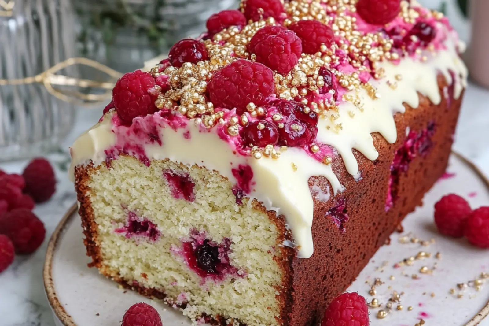 Best White Chocolate Raspberry Loaf Cake Recipe
