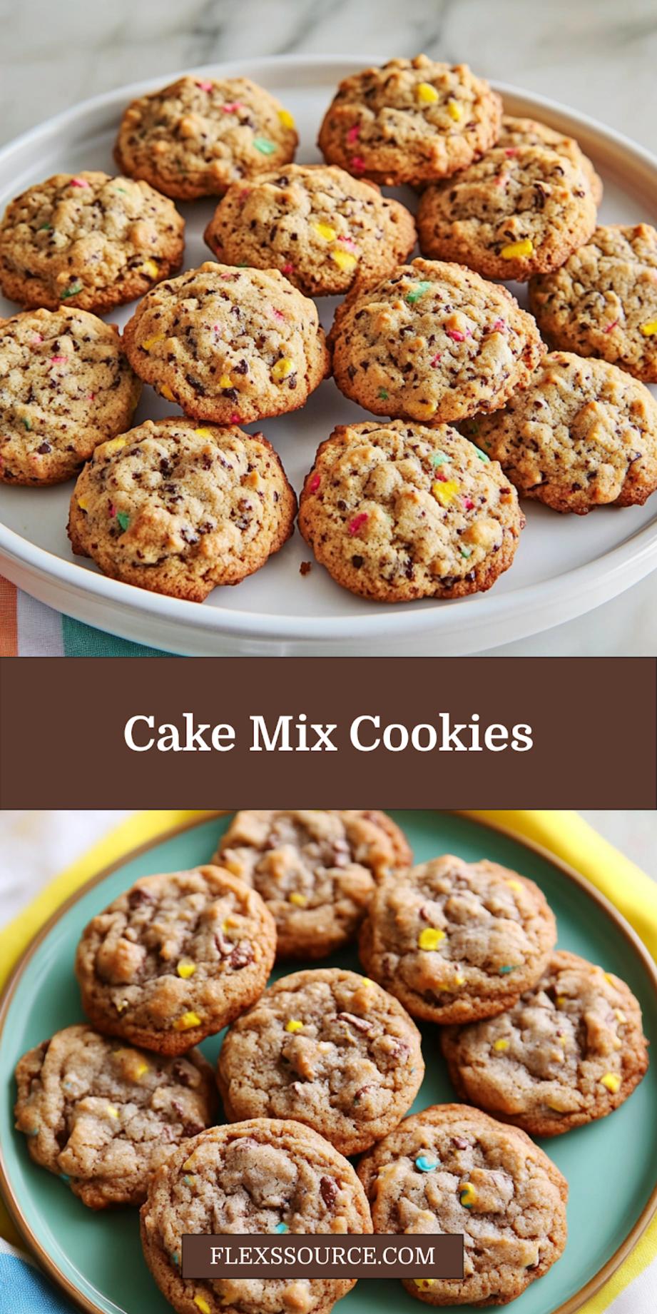 3-Ingredient Cake Mix Cookies Recipe - Easy and Delicious 4 3 ingredient cake mix cookies centered hero view, clean and uncluttered pin