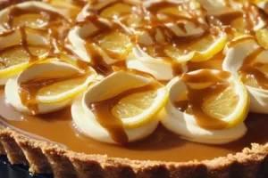 5 INGREDIENT NO BAKE LEMON TART ULTIMATE centered hero view, clean and uncluttered