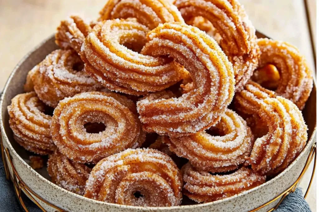 AIR FRYER CINNAMON SUGAR CHURROS centered hero view, clean and uncluttered